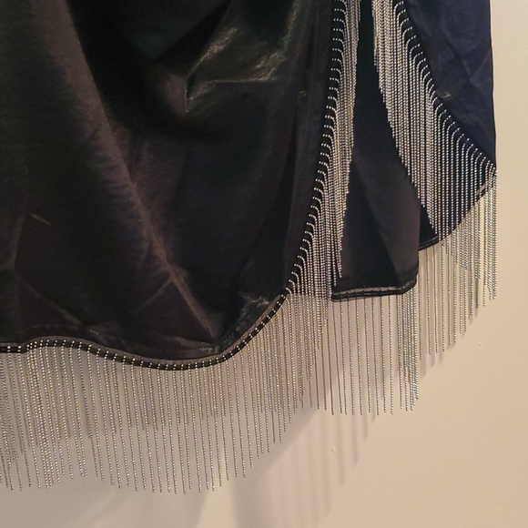 NWT SATIN FRINGE SKIRT - Picture 4 of 5